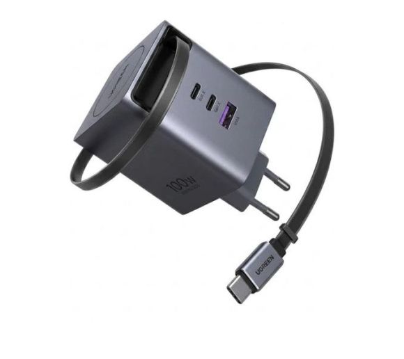 UGREEN X616 100W GaN Fast Charger 2x USB-C 1x USB-A 1x retractable USB-C cable_0