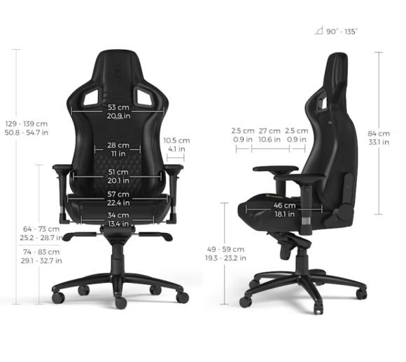 EPIC Real Leather Gaming stolica crna _2