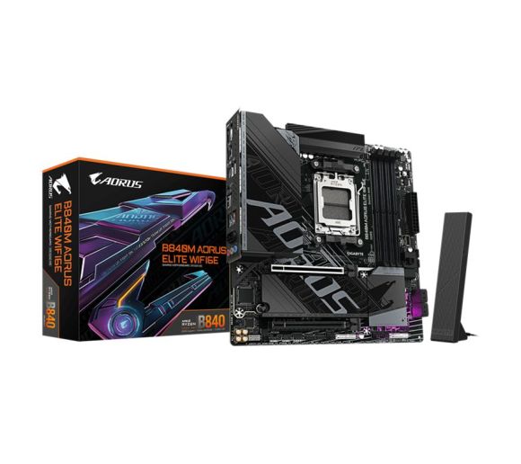 Gigabyte - AM5, AMD B840 Chipset, AORUS ELITE, 4x DDR5 DIMM, X3D Turbo Mode to unleash new era gaming performance_0