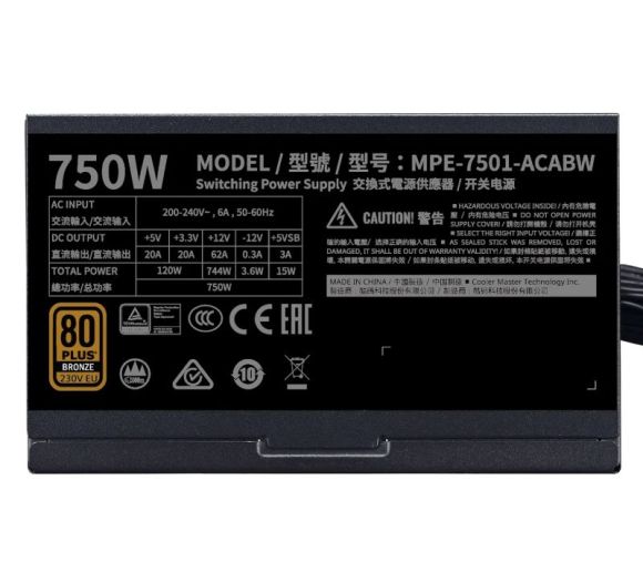 Cooler Master - MWE Bronze V3 750W napajanje (MPE-7501-ACABW-3BEU) 5Y _0