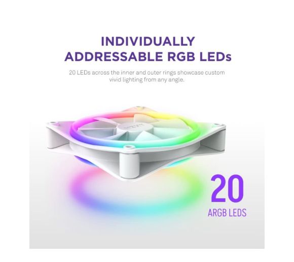 NZXT - F140RGB Core 140mm ventilator beli (RF-D14SF-W1) _2