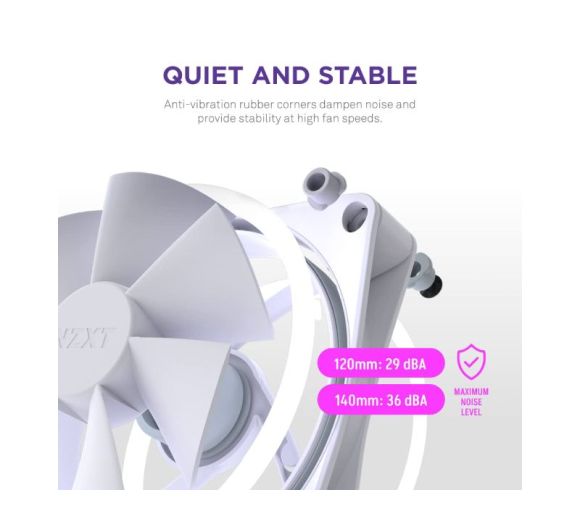 NZXT - F140RGB Core 140mm ventilator beli (RF-D14SF-W1) _3