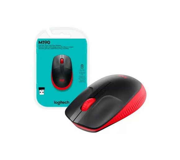 Logitech - Logitech M190 Full Size Wireless Mouse Red_1