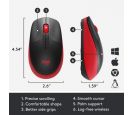 Logitech - Logitech M190 Full Size Wireless Mouse Red_small_2