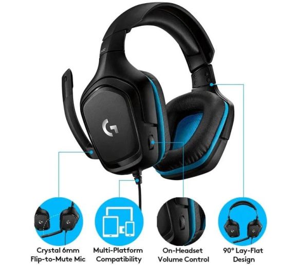 Logitech - Slušalice žične gaming Logitech G432 7.1 crno/plave 981-000770_1