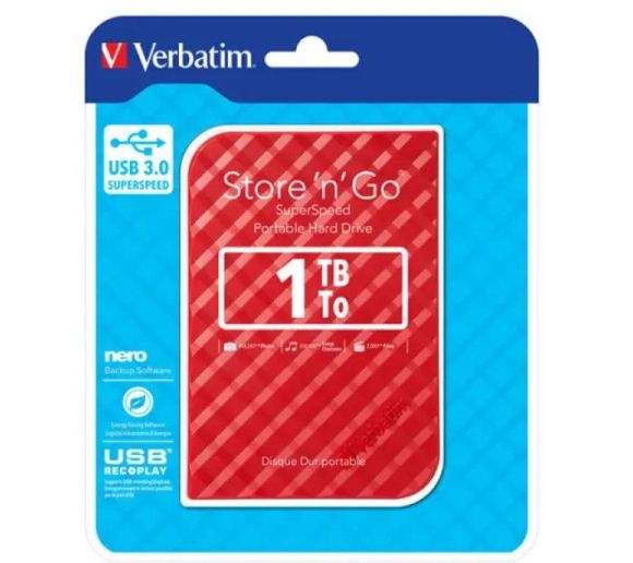 Verbatim - HDD E2.5" Verbatim 1TB USB 3.0 Store'n'Go 53203, Red_3