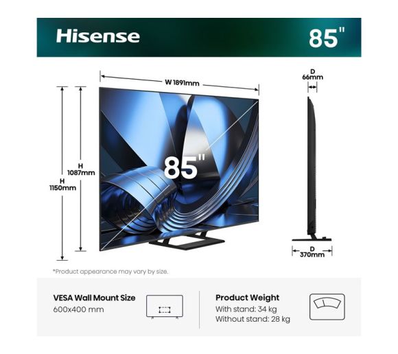 HISENSE - 85 inča 85U7SE ULED Mini-LED 4K UHD Smart TV _0