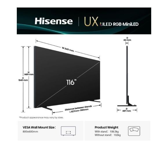 HISENSE - 116 inča 116UXQ Mini-LED 4K UHD Smart TV _4
