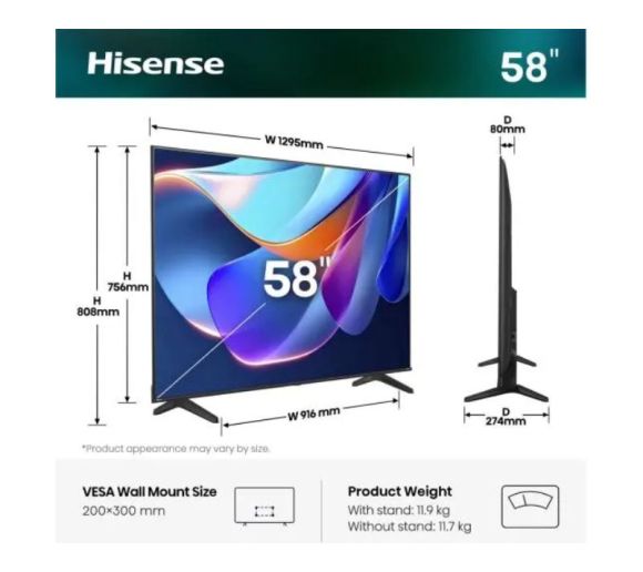 HISENSE - 58 inča 58A6S 4K UHD LED Smart TV _5