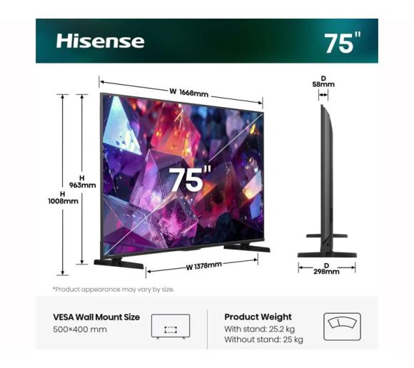 HISENSE - 75 inča 75E7S PRO Hi-QLED 4K UHD Smart TV _4