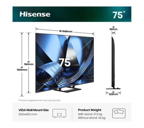 HISENSE - 75 inča 75U7SE ULED Mini-LED 4K UHD Smart TV _1