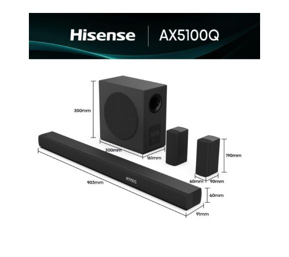 HISENSE - AX5100Q Dolby Atmos soundbar sa bežičnim subwooferom crni _7