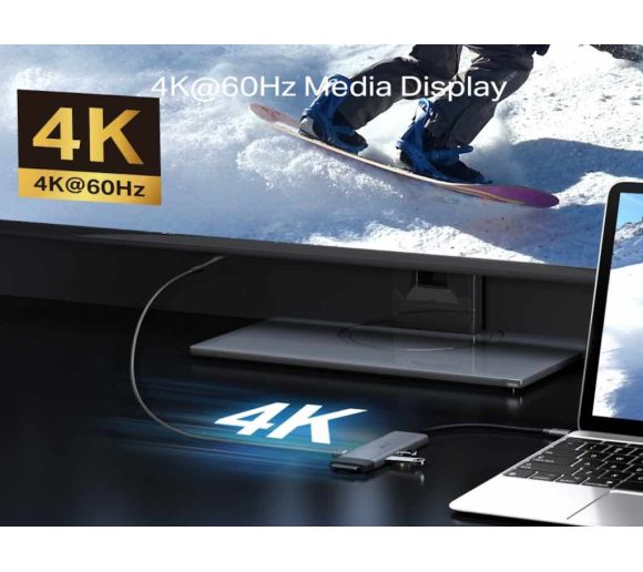 TP-Link - Hub TP-LINK USB Type-C 7-Port Hub/1USB-C /1 HDMI 4K 60Hz Port,1×USB-C PD 100W Port,1×SD_3