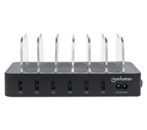 Manhattan - USB punjač 6-port Manhattan 102254 5V/2.4V/50W/držač za telefon Crni_3