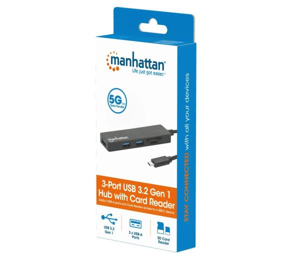 Manhattan - USB-C HUB 3port Manhattan 164948 3.2 G1/5Gbps/CR/Crni_1