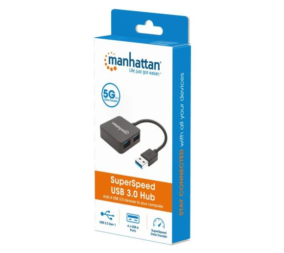 Manhattan - USB HUB 4port Manhattan 162296 3.2 G1/5Gbps/Crni_1