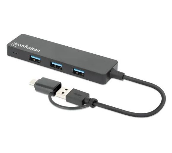 Manhattan - USB-C HUB 4port Manhattan 180863 3.2 G1+USB-C/5Gbps/Crni_0