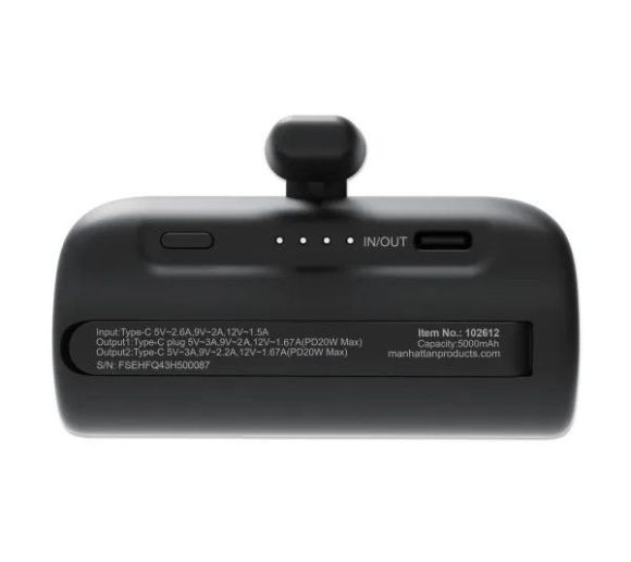 Manhattan - Powerbank Manhattan 102612 5000mAh 20W/Black/USB-C_3