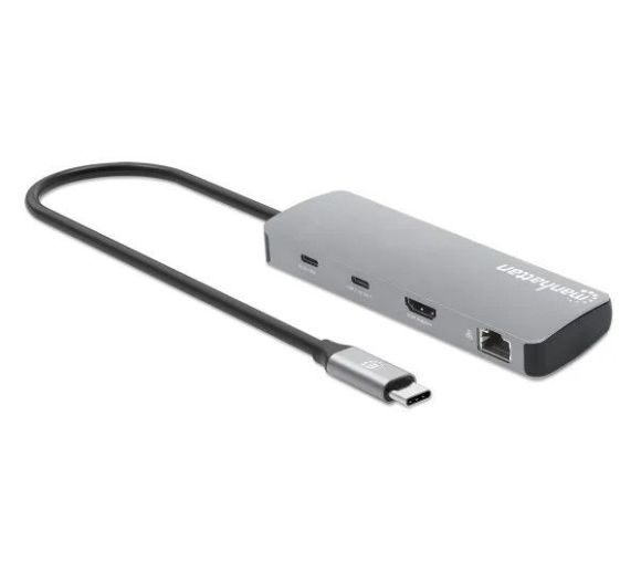 Manhattan - Docking station Manhattan 190459 9in1 USB-C - 1xHDMI/5xUSB/LAN/CR/PD 100W_1