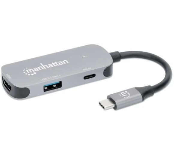 Manhattan - Manhattan USB-C to HDMI (4K@30Hz) 3-in-1 Docking with Power 130707_0