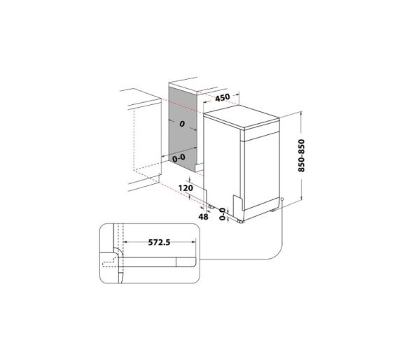WHIRLPOOL - WH6FB10BS7A0X mašina za pranje sudova - 45cm _1
