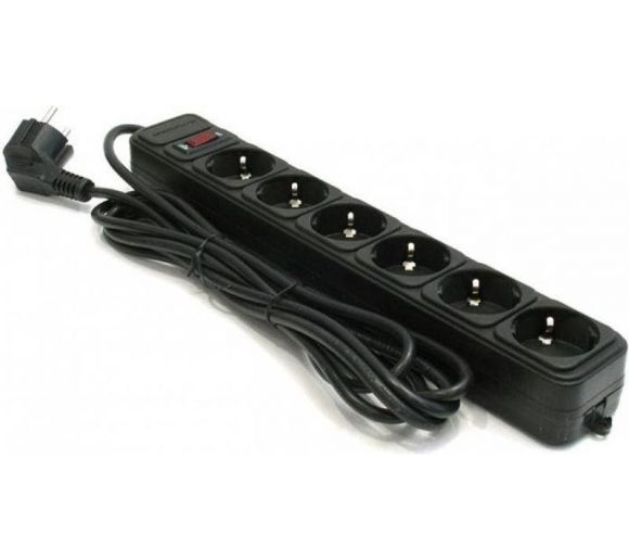 Gembird - SPG6-B-15 (3G1.0) ** Gembird produzni kabl sa zastitom 6 uticnica (3x1.0mm) 4.5m black(463)_0