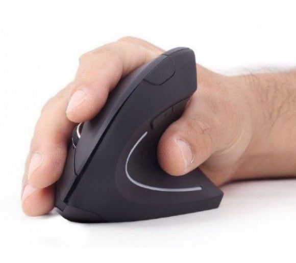 Gembird - MUSW-ERGO-01 Gembird Bezicni Ergonomic 6-button optical mouse, black 95mm_1