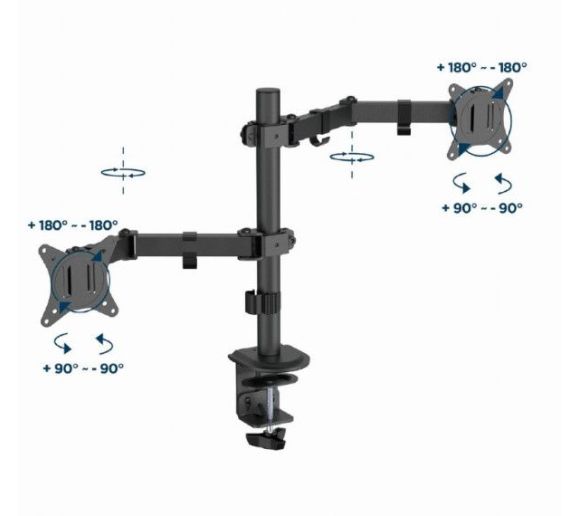 Gembird - MA-D2-03 Gembird Podesivi dupli stoni drzac za monitor, tilt, 17-32 max.2x9kg_0