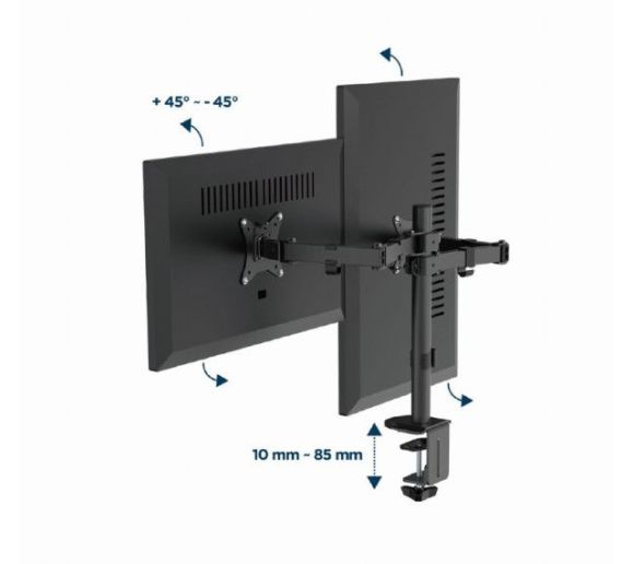Gembird - MA-D2-03 Gembird Podesivi dupli stoni drzac za monitor, tilt, 17-32 max.2x9kg_2