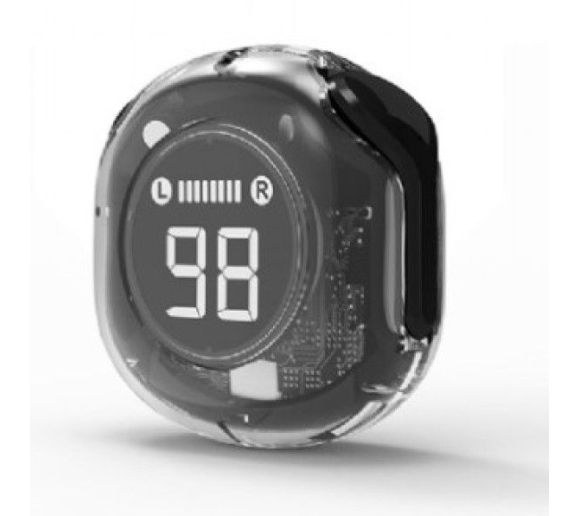 Gembird - TWST-01-BK Gembird bluetooth V5.4 slusalice, TWS, LCD, Transparent, black_1