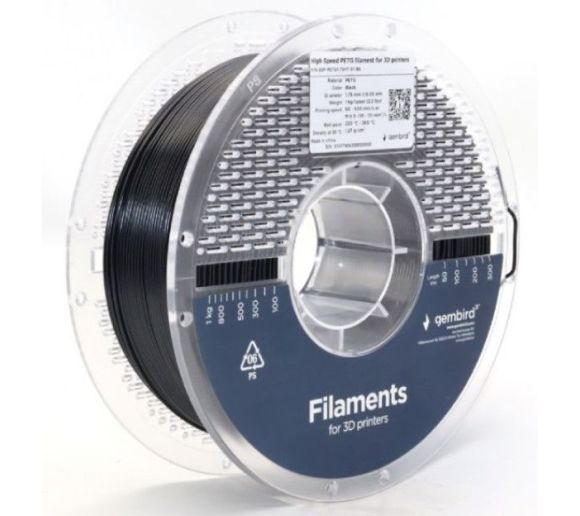 Gembird - 3DP-PETG1.75HY-01-BK PETG filament velike brzine za 3D stampac 1.75mm, kotur 1KG BLACK_2
