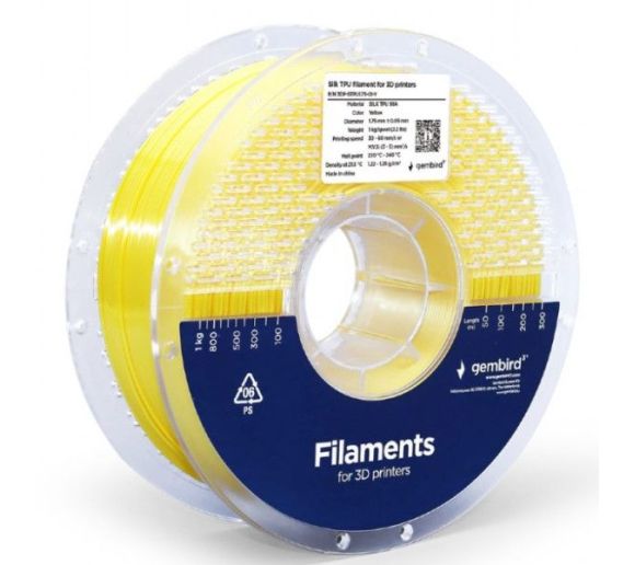 Gembird - 3DP-STPU1.75-01-Y Gembird Silk TPU Filament za 3D stampac 1.75mm, kotur 1KG YELLOW_0