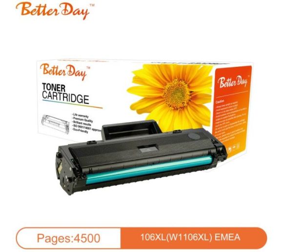 Gembird - Toner BetterDay W1106XL, 106A 107/135 zam. kaseta za HP Veci kapacitet 4.5k_1