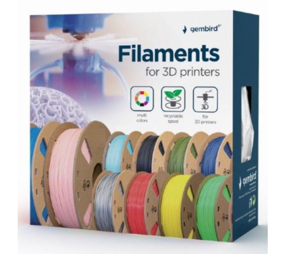 Gembird - 3DP-PLA-01-MTBK Mat PLA Filament za 3D stampac 1.75mm, kotur 1KG, black_1