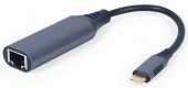 Gembird - USB-C to Gigabit Ethernet Adapter, Cable 0.15m, Space Grey_0