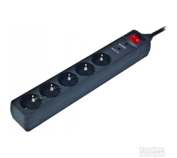 Gembird - Produzni kabl Gembird SPG5-C-10 (3G1.5) sa zastitom 5 uticnica 3m black_0