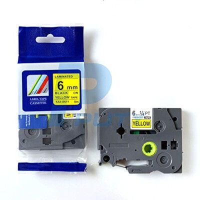 Brother - Kompatibilna Brother TZe-S611 Traka 6mm | Jak Lepak | Crno na Žuto |_0