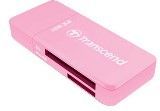 Transcend - Card reader, Mini F5, USB3.0/3.1 Gen 1, SD/MicroSD SDHC/SDXC/UHS-I, Pink_0