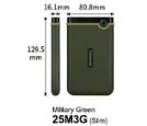 Transcend - External HDD 2TB Slim form factor, M3G, USB 3.1, 2.5, Anti-shock system, Backup software, 185g, Military Green (Slim)_small_0