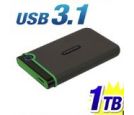 Transcend - External HDD 1TB Slim form factor, M3S, USB 3.1, 2.5, Anti-shock system, Backup software, 185g, Iron gray (Slim)_small_0