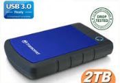 Transcend - External HDD 2TB, H3B, USB3.0, 2.5``, Anti-shock system, Backup software, 284 gr, Black/Blue_0