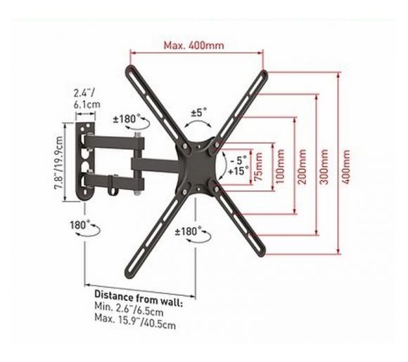 BARKAN - E3433 LCD TV zglobni zidni nosač do 65 inča _1