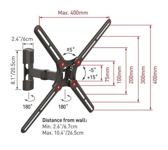 BARKAN - BM331 TV zglobni zidni nosač od 13 do 65 inča _1