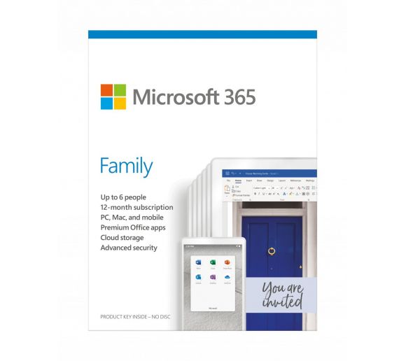 Microsoft - M365 Family English Subscr 1YR Central/Eastern Euro Only Medialess P8_0