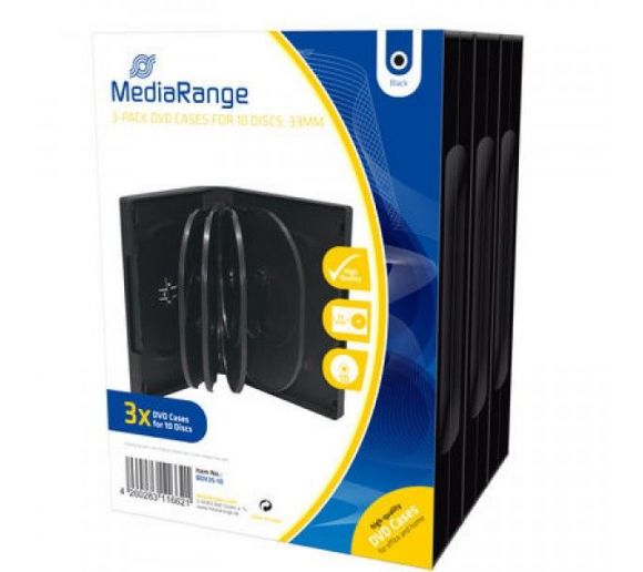 MEDIARANGE - MEDIARANGE GERMANY KUTIJE ZA 10 DVD DISKOVA CRNA 33MM/BOX35-10/3PAK_0