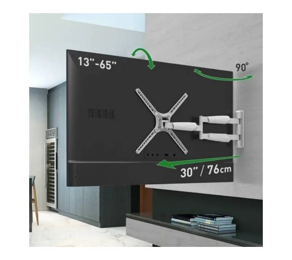 BARKAN - BM343XLW LCD TV zglobni zidni nosač do 65 inča beli za ravne i zakrivljene televizore _1