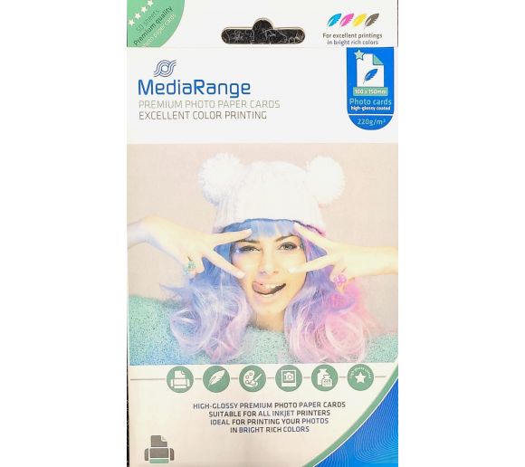 MEDIARANGE - 220GR GLOSSY 10X15CM GERMANY FOTO-PAPIR INKJET 50KOM/56/MRINK104/_0