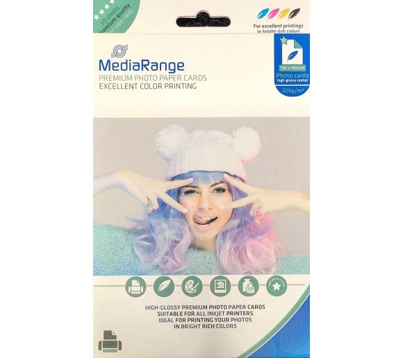 MEDIARANGE - 220GR GLOSSY 13X18CM GERMANY FOTO-PAPIR INKJET 50KOM/MRINK114_0
