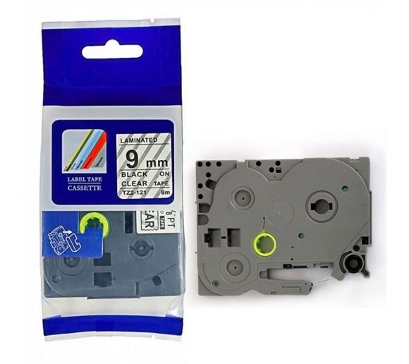 PUTY - Traka TZ2-121 9mm crno na providno za Brother PT kompatibilna_0