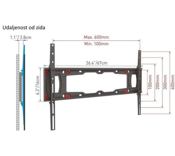 BARKAN - ND400.B LCD TV zidni nosač za gipsane zidove od 29 do 75 inča _3